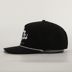 Cursive Roped Hat Black