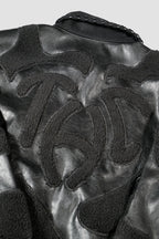 Faux Fur Vegan Leather Camouflage Jacket