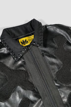 Faux Fur Vegan Leather Camouflage Jacket