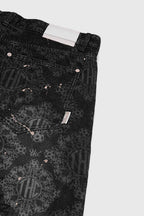 Laser Etched Painter Baggy Denim Jeans