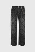Laser Etched Painter Baggy Denim Jeans