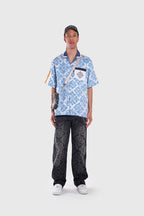 Laser Etched Painter Baggy Denim Jeans