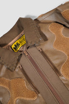 Faux Fur Vegan Leather Camouflage Jacket