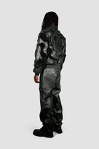 Faux Fur Vegan Leather Camouflage Jacket