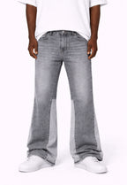 GREY SPLIT FLARE DENIM