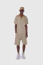 Racket Club Buttonless Crochet Polo