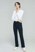 Two Shots High Rise Straight Crop Jeans HJ013