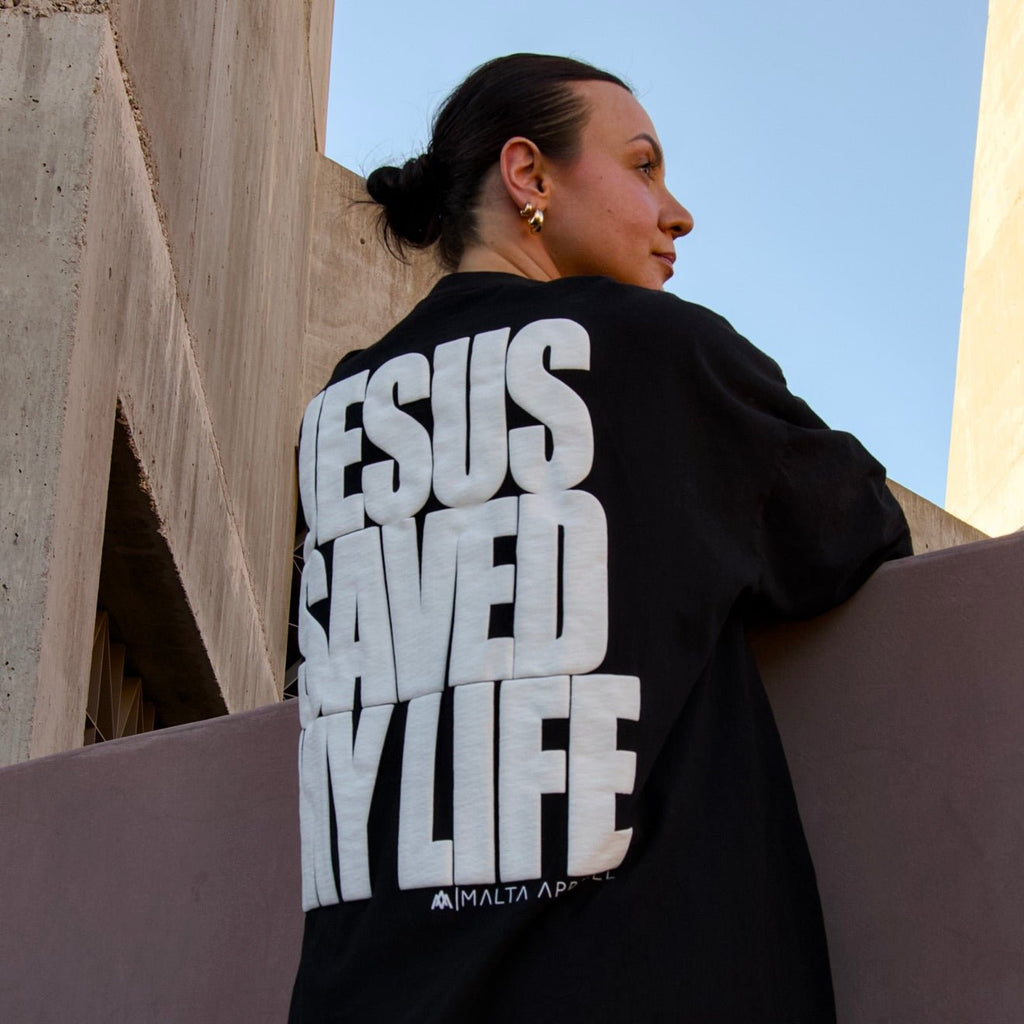[PRE-ORDER - SHIPS JUNE 10TH] Jesus Saved My Life PUFF PRINT - Black