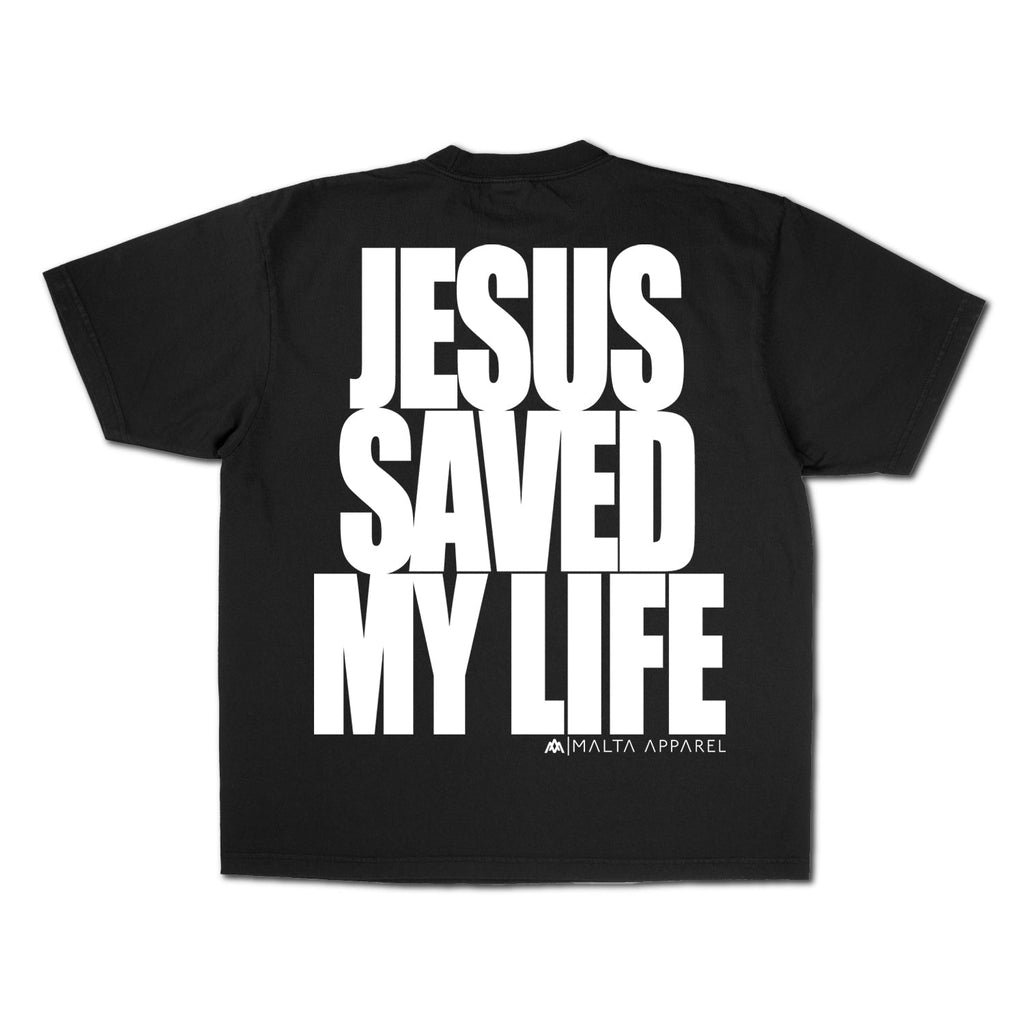 [PRE-ORDER - SHIPS JUNE 10TH] Jesus Saved My Life PUFF PRINT - Black